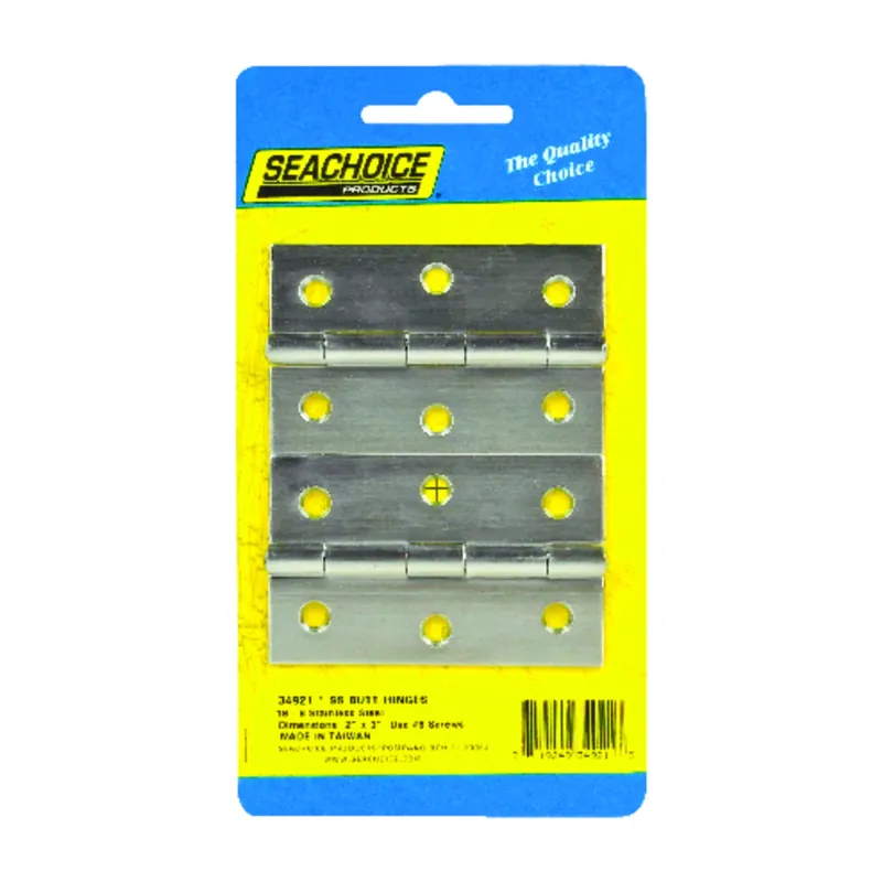Stainless Steel 3 In. L X 2 In. W Butt Hinges 2 Pk
