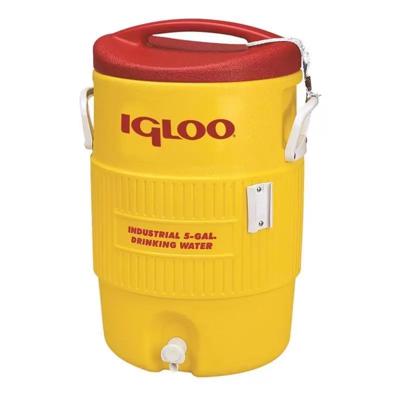 Red And Yellow 5 Gallon Reusable Plastic Water Cooler