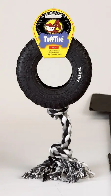 Tufftire For Dog Black Rubber Rope/rubber Dog Tug Toy Large 1 Pk
