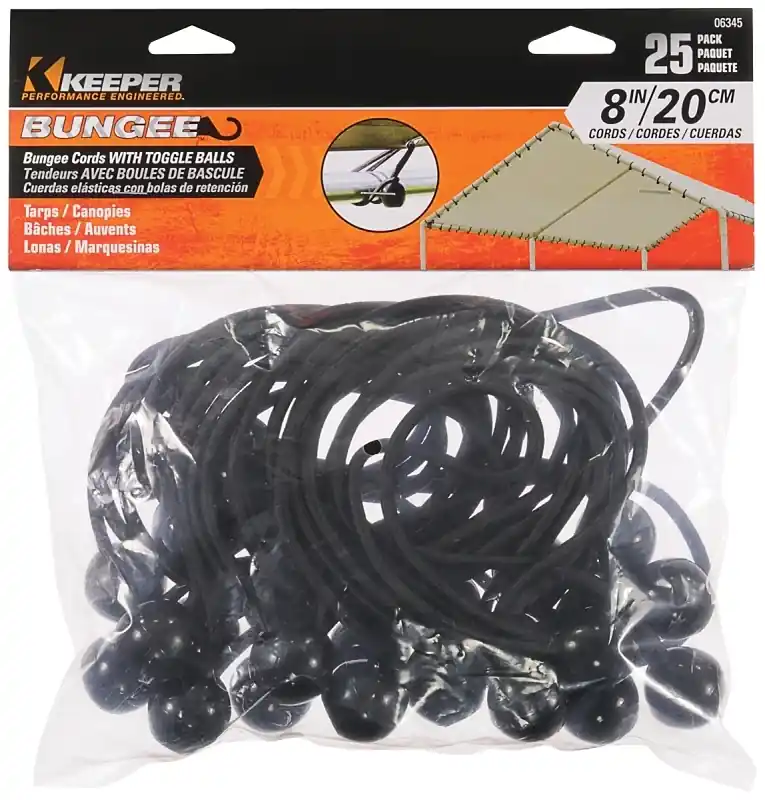 Black Bungee Ball Cord 8 In. L X 0.315 In. 25 Pk
