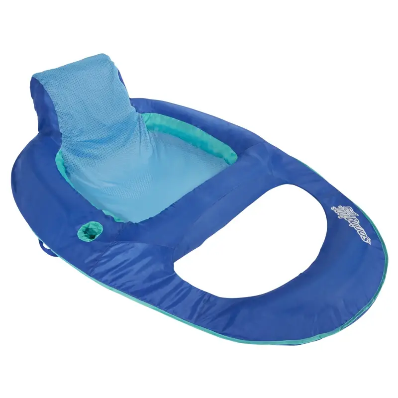 Blue Inflatable Recliner Pool Float 38" X 56" For Ages 17+