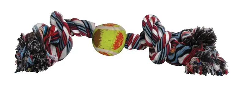 Digger‘s For Dog Multicolored Cotton Rope With Tennis Ball Rope With Tennis Ball Dog Toy La