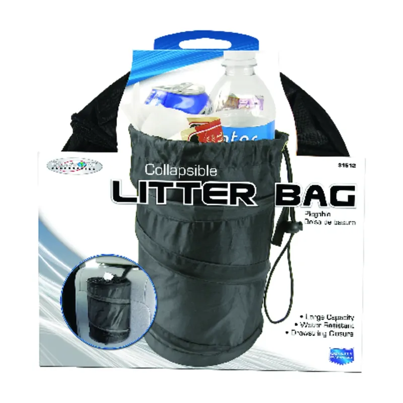 Black Collapsible Trash-it Bag For Universally Fits All Vehicles 1 Pk