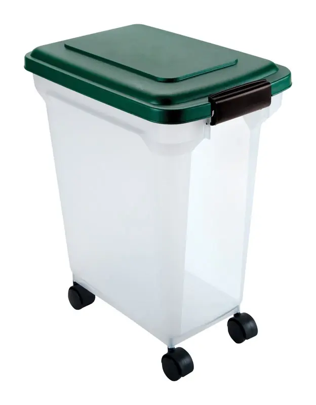 28 Quart Green Plastic Pet Food Container For All Animals