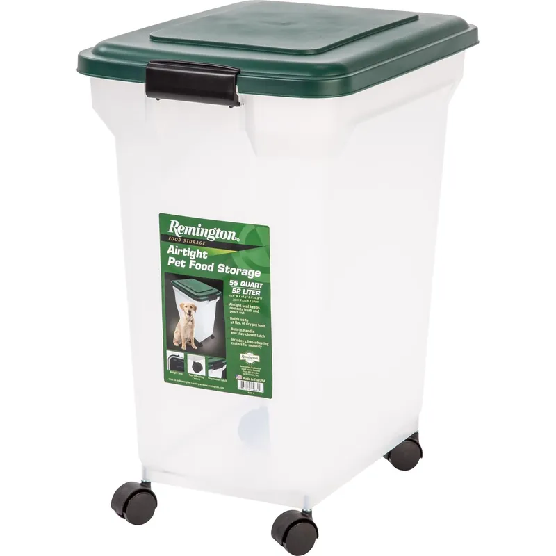 Green Plastic 55 Quart Pet Food Container For All Animals