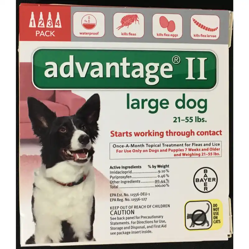 Advantage Ii Liquid Dog Flea Drops Imidacloprid/pyriproxyfen 4 Pk