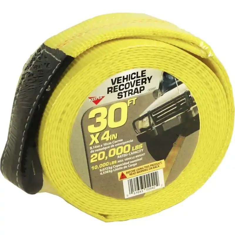 4 In. W X 30 Ft. L Yellow Vehicle Recovery Strap 10000 Lb 1 Pk