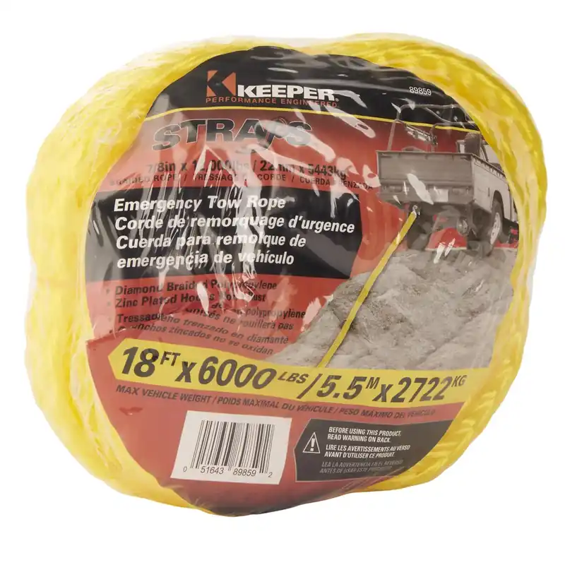 7/8 In. W X 18 Ft. L Yellow Tow Rope 6000 Lb 1 Pk