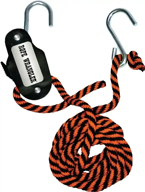 Rope Wrangler 3/8 In. W X 16 Ft. L Black/orange Tie Down 250 Lb 1 Pk