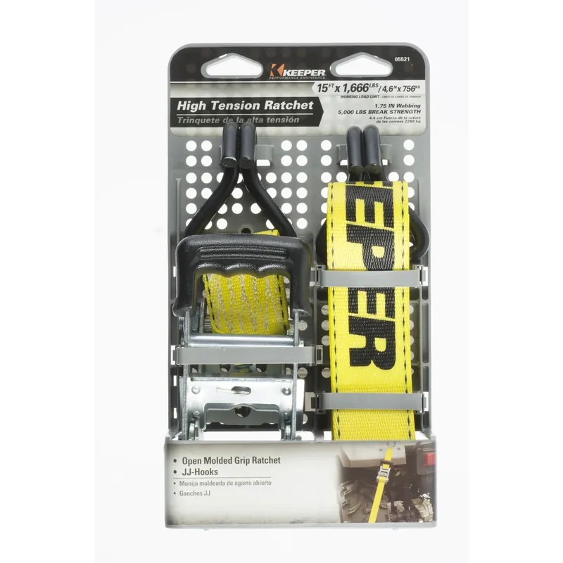 1.75 In. W X 15 Ft. L Yellow Ratchet Tie Down Strap 1666 Lb 1 Pk