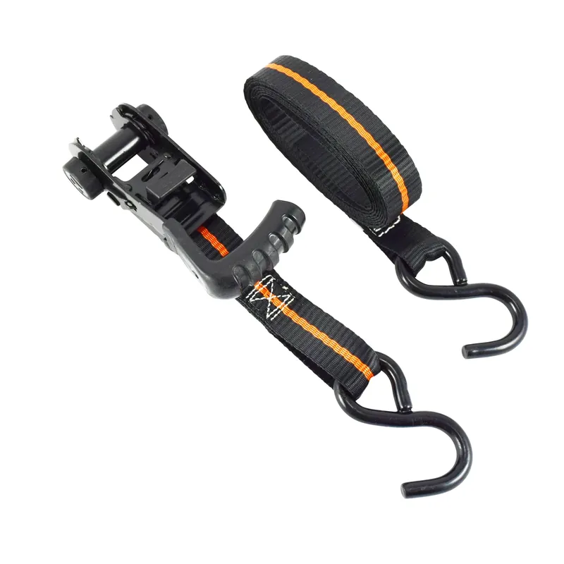 Ergo-torque 1 In. W X 10 Ft. L Black Ratchet Tie Down Strap 500 Lb 4 Pk