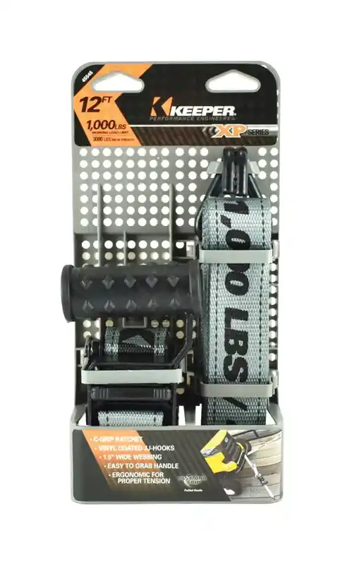 1.5 In. W X 14 Ft. L Gray Ratchet Tie Down Strap 1000 Lb 1 Pk