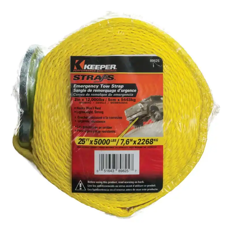 2 In. W X 25 Ft. L Yellow Tow Strap 5000 Lb 1 Pk