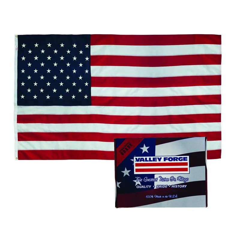 5 Ft. X 8 Ft. Nylon American Flag With Sewn Stripes And Embroidered Stars