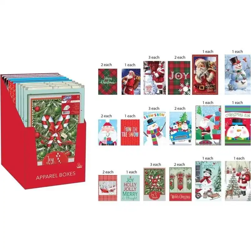Assorted Holiday-themed Gift Boxes – Set Of 10 Decorative Apparel Packaging By Paper Images