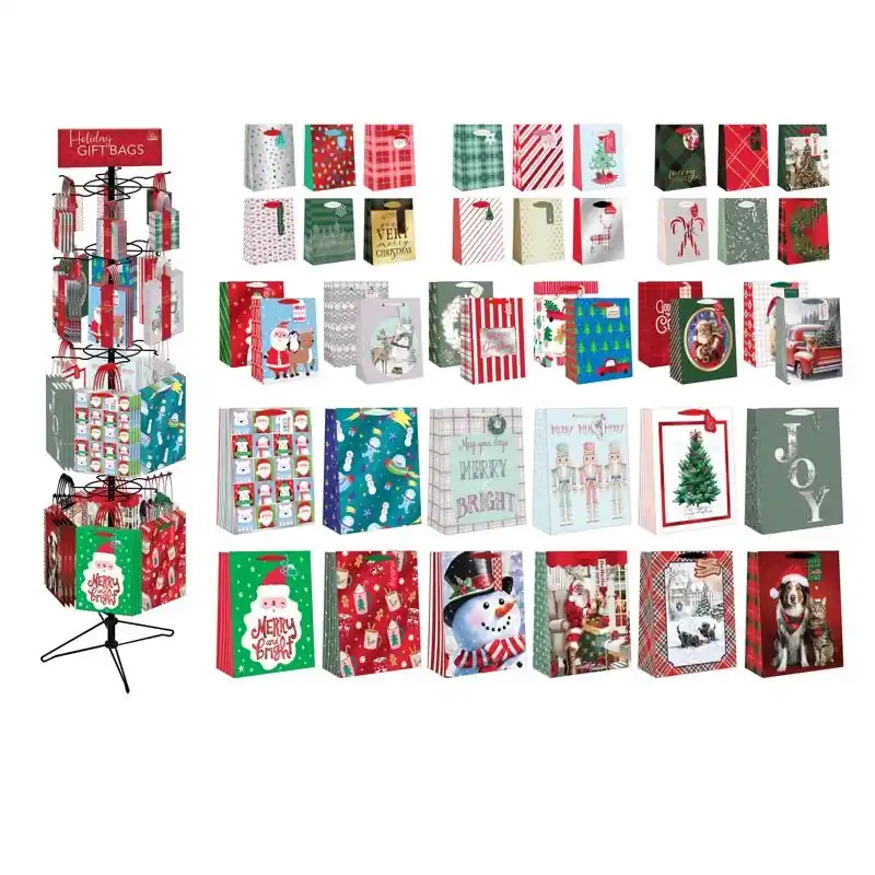 Assorted Spinner Rack Christmas Gift Bag