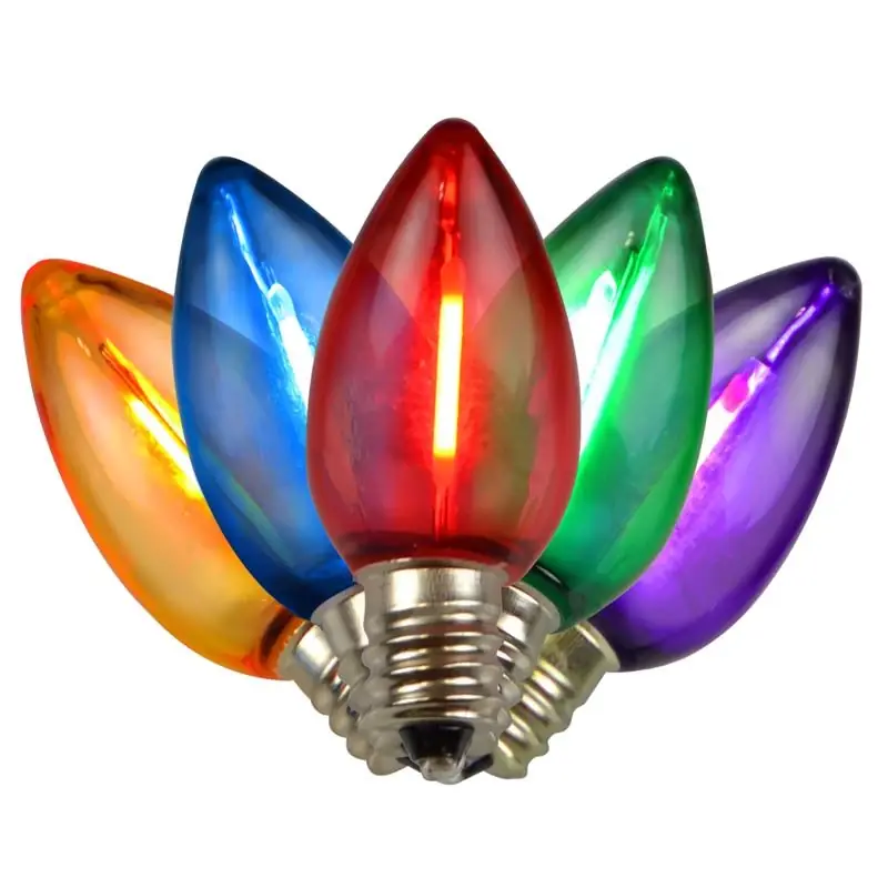 Led C7 Multicolored Replacement Christmas Light Bulbs - 25 Count