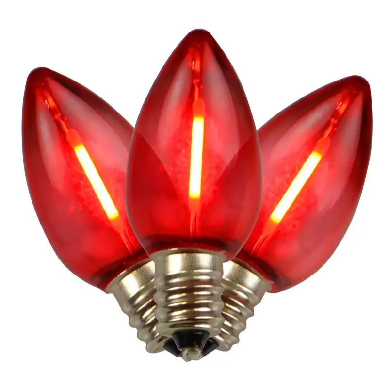 Led C7 Red Replacement Christmas Light Bulbs 25 Count
