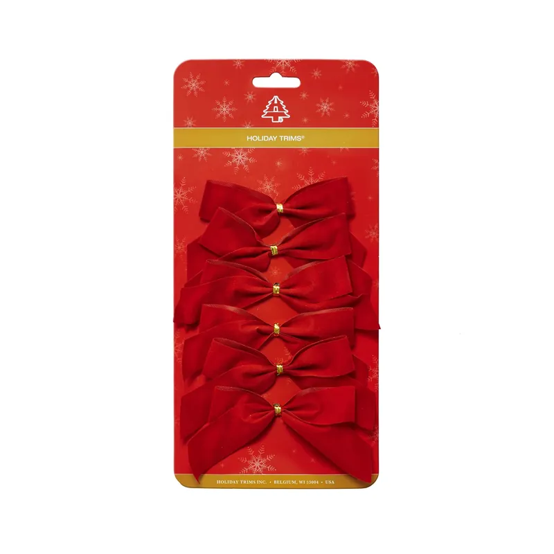 Red 2 Loop Christmas Bow 3.5 In.