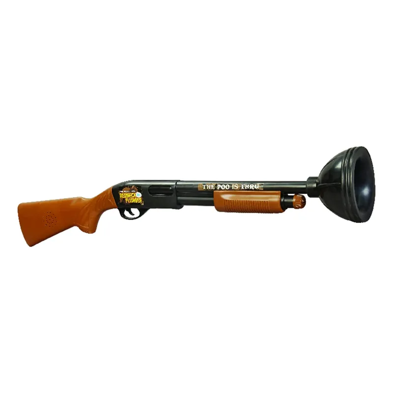 Redneck Shotgun Toilet Plunger 32 In. L X 5-3/4 In. D With Realistic Sounds