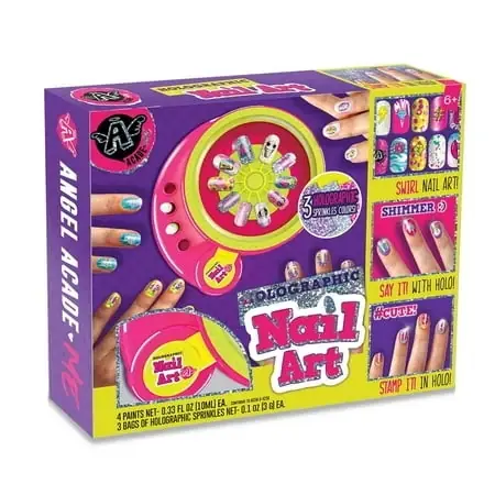 Holographic Nail Art Craft Kit With Tools And Accessories For Creative Designs