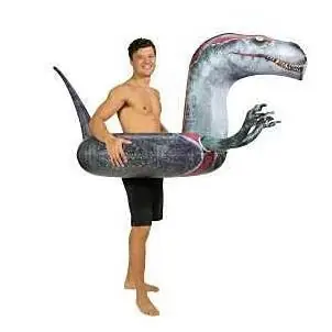 Velociraptor Inflatable Pool Float – 42" Pvc Tube, Multi‑color, 250 lb Capacity