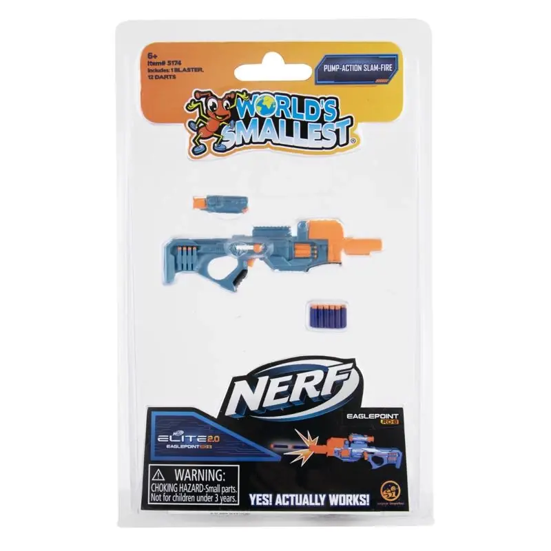 World‘s Smallest Nerf Blasters Dart Launcher Toy For Ages 6+ Multicolored