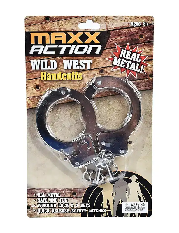 Western Series Deluxe Toy Handcuffs With Key - Wild West Fun