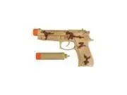 Toy Pistol With 13" Silencer And Electronic Sound - Camo Design