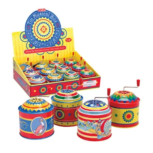 Tin Music Box Toy Assortment - Classic Musical Toys For Kids