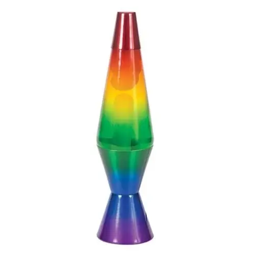 14.5-inch Rainbow Lava Lamp With White Wax And Clear Liquid