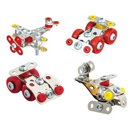 Steel Works Airplane Micro Building Kit - 37 Piece Multi Color Steel Model
