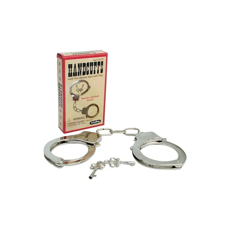 Schylling Metal Handcuffs With Keys And Safety Release - Silver Toy