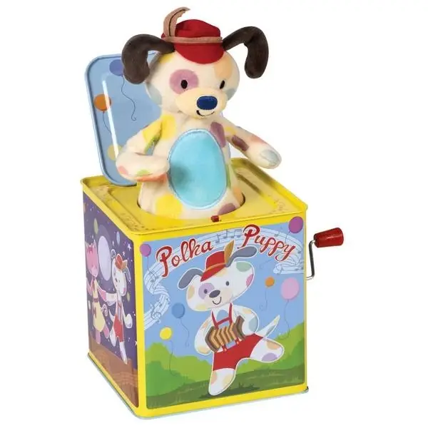 Schylling Polka Puppy Jack-in-the-box Toddler Toy For Kids