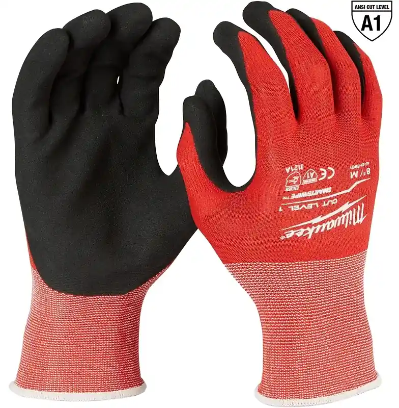 Cut Level 1 Cut Resistant Nitrile Dipped Gloves Red M 1 Pair
