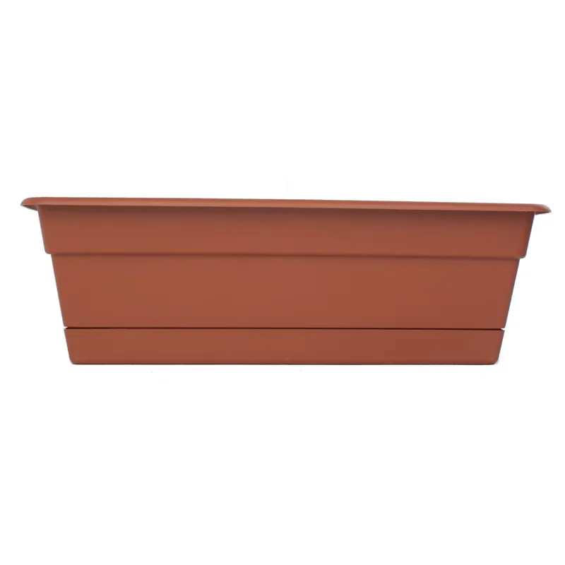 Dura Cotta 24 In. Plastic Terra Cotta Window Box Planter With Saucer