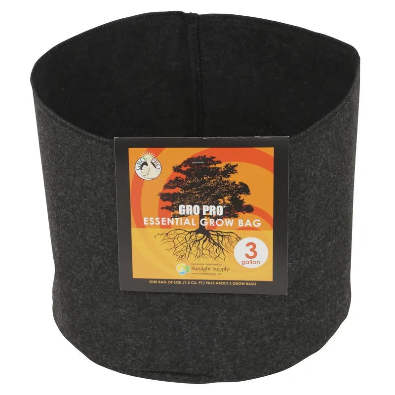 17 In. H Essential Round Fabric Grow Bag Planter - 3 Gallon Capacity