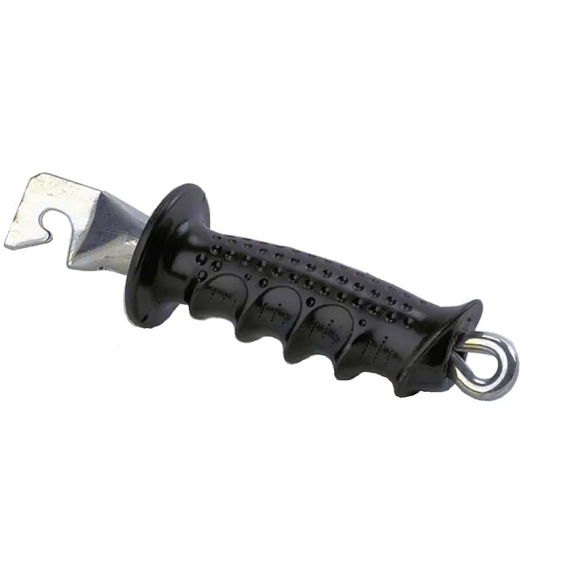 Old Ironsides Electric Fence Gate Handle, Spring Mechanism, Steel With Black Insulated Grip