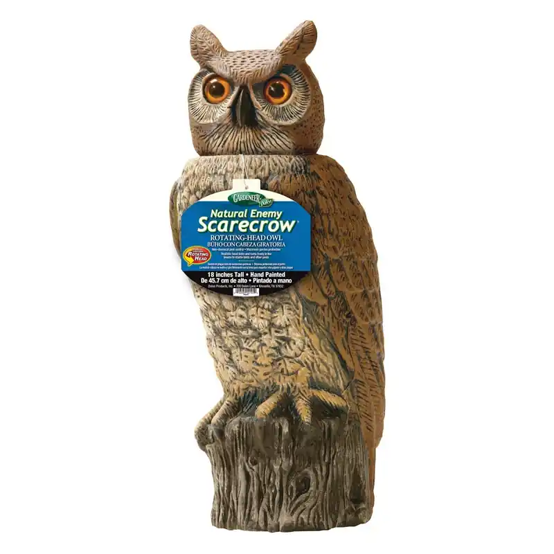 Natural Enemy Scarecrow 18 In. H. Rotating Head Owl Pest Deterrent Decoy