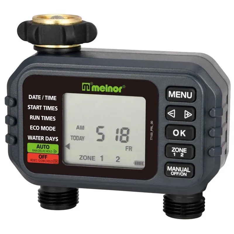 2‑zone Digital Irrigation Timer With Programmable Settings