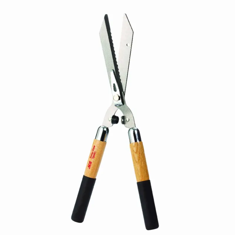 Steel Straight Edge Hedge Shears With Adjustable Tension And Cushion Grip Handles