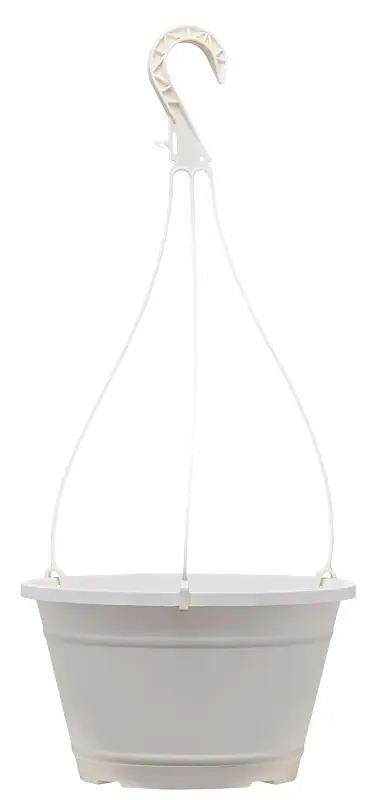 Lira Hanging Basket, White, 10 Inch Diameter, Model Hdr-091509