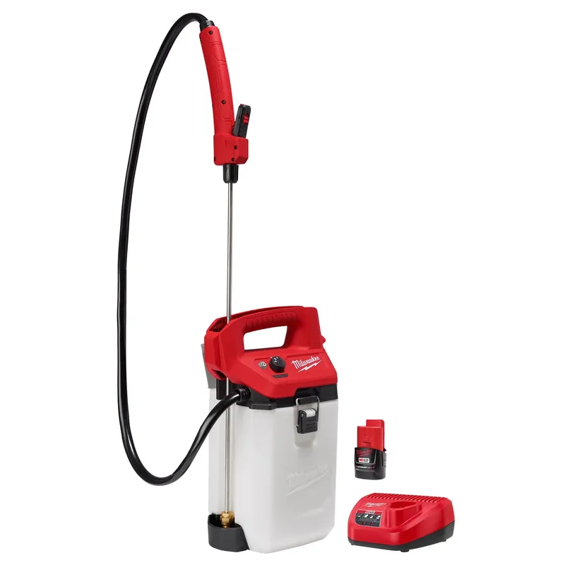 M12 2 Gallon Handheld Sprayer Kit With Adjustable Pressure And Long Hose