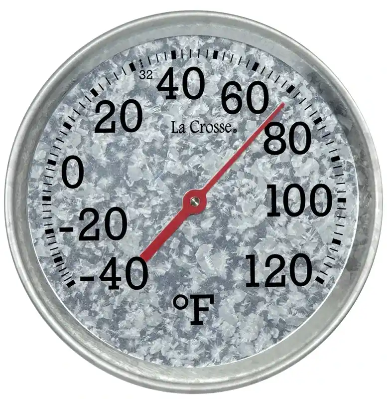 8 Inch Analog Galvanized Metal Indoor/outdoor Thermometer