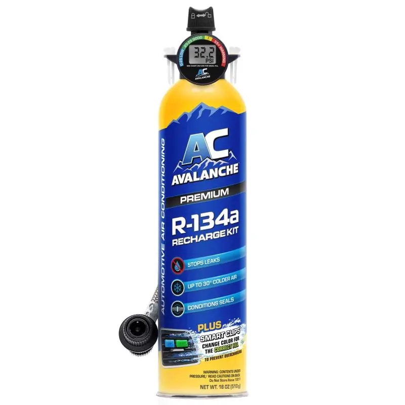 Ac Avalanche R134a Refrigerant Recharge Kit 18 Oz
