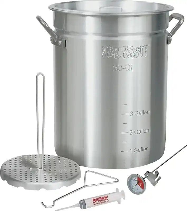 30 Qt. Aluminum Outdoor Turkey Fryer Pot With Vented Lid And Accessories