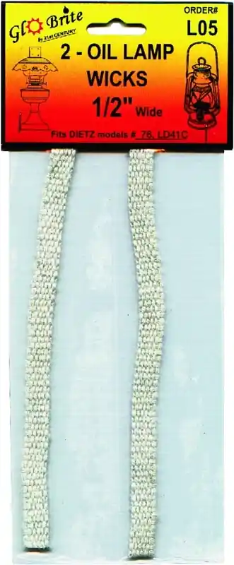 V & O White Wicks 8 In. H X 1/2 In. W X 8 In. L 2 Pk