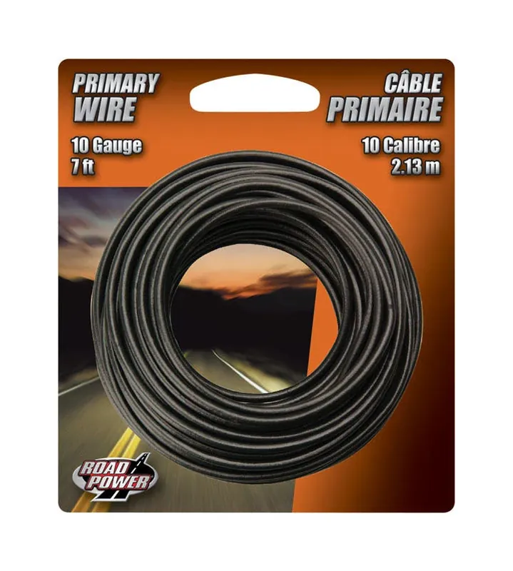 Coleman Cable 7 Ft. Stranded 10 Ga. Primary Wire Black