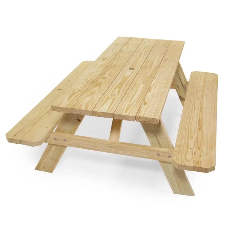 Wood Brown 72 Inch Rectangle Picnic Table