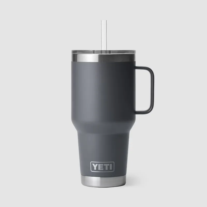 Rambler 35 Ounce Charcoal Mug With Reusable Straw Lid